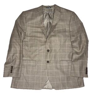 RALPH LAUREN DILLARD'S MEN JACKET BLAZER SUIT size 44 R BROWN CHECKS SPORT COAT